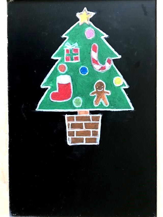 黒板アートでクリスマスツリーの簡単な描き方 サンタやトナカイも 暮らしの情報局